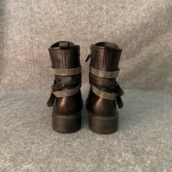 Inuovo Women’s Black Lace Up Booties Lottie strap Side Zip Ankle Boots - Picture 9 of 10